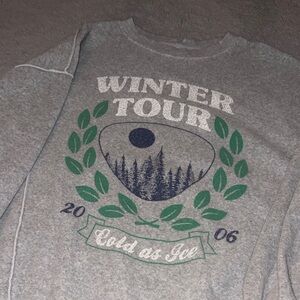 Aerie Gray Winter Tour Crewneck Sweater